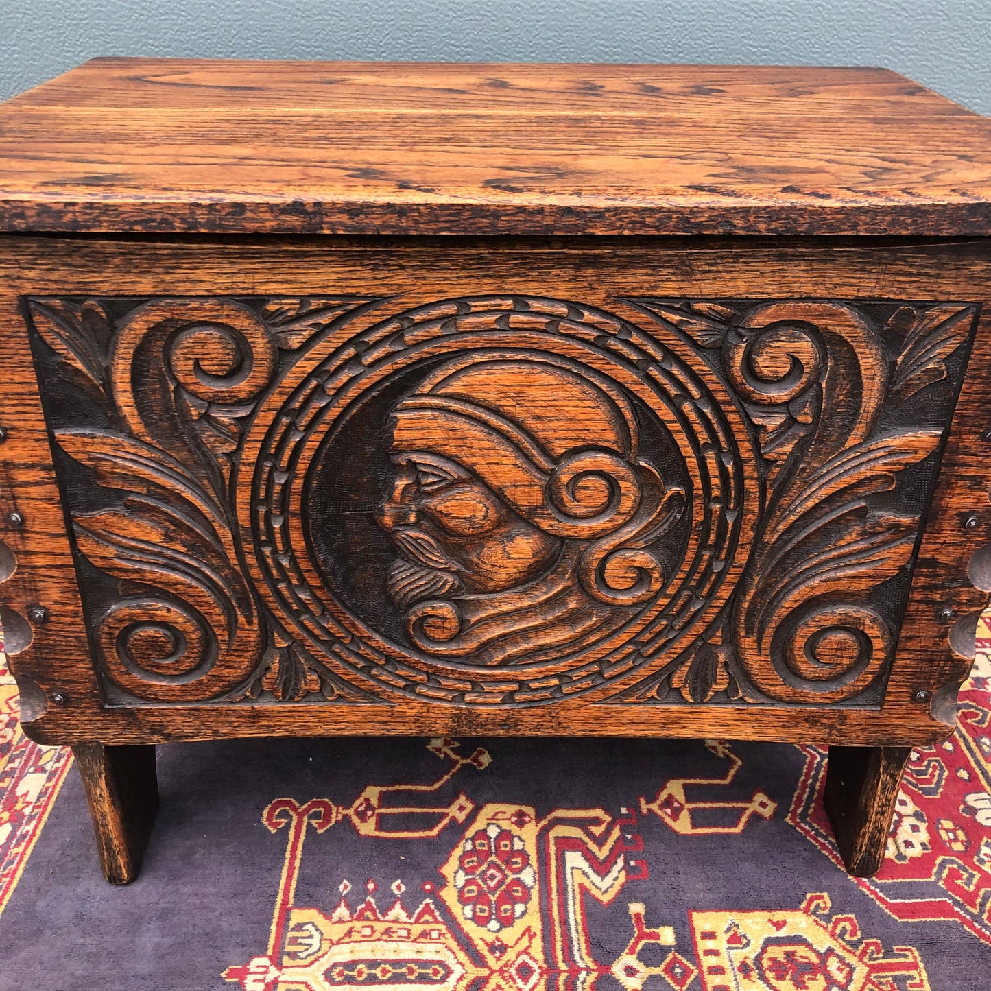 Gorgeous Carved Oak Small Chest / Vintage Carved Box ( SOLD )