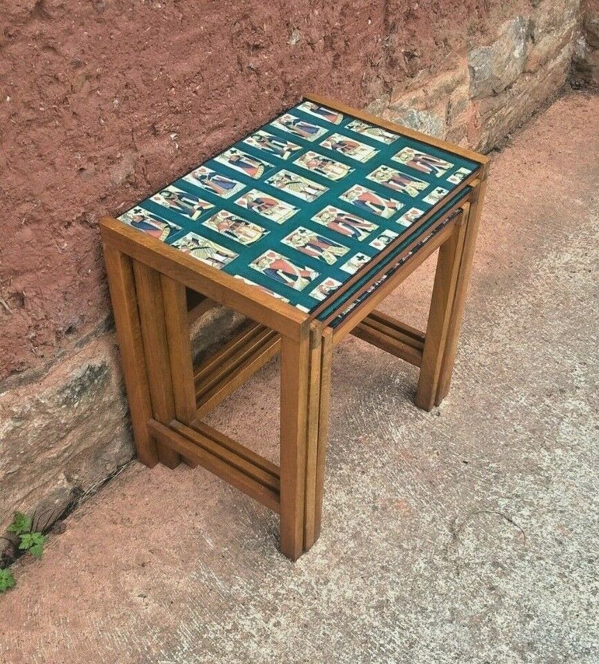 111.....Retro Nest Of Tables....Upcycled Nest Of 3 Coffee Tables