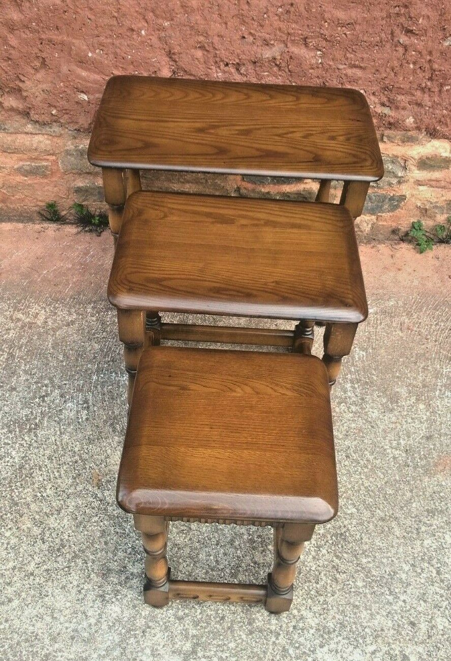 Nest Of Tables Made By Priory Furniture Vintage Nest Of Three Coffee Tables