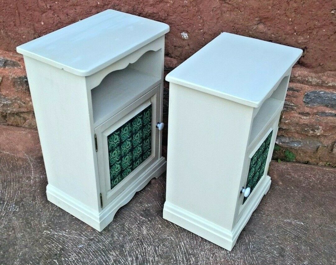288.....Two Upcycled Bedside Cabinets / Matched Pair Of Bedside Cupboards ( SOLD )