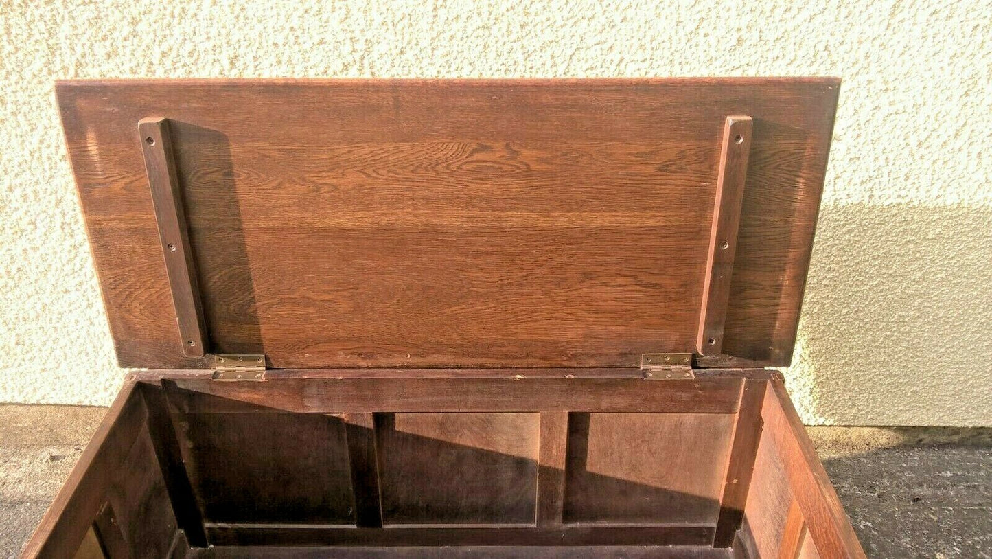 Vintage Oak Coffer By Jaycee Carved Oak Storage Chest