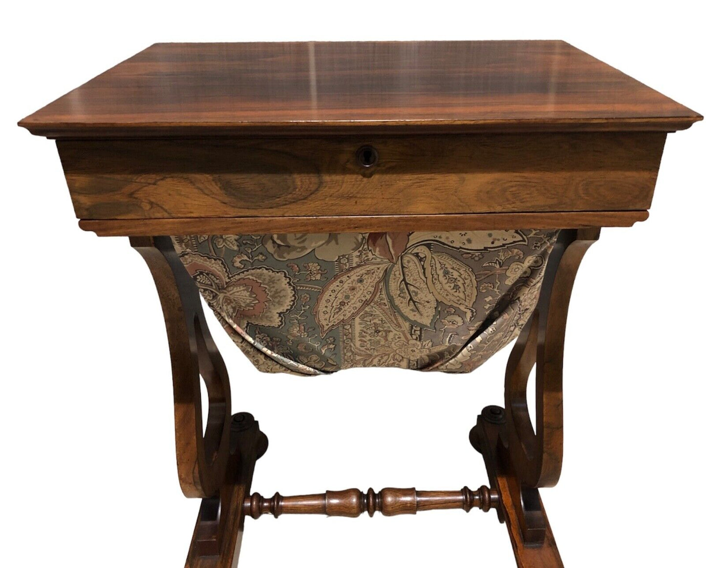 000879....Handsome Antique Sewing Table( sold )