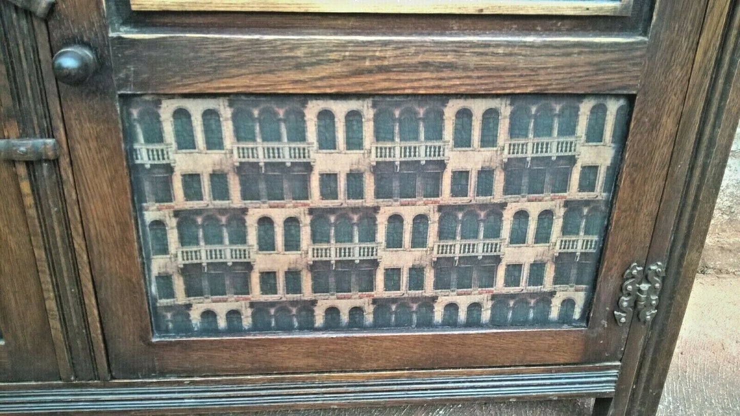 Vintage Carved Oak Dresser Base Old Charm Style Sideboard