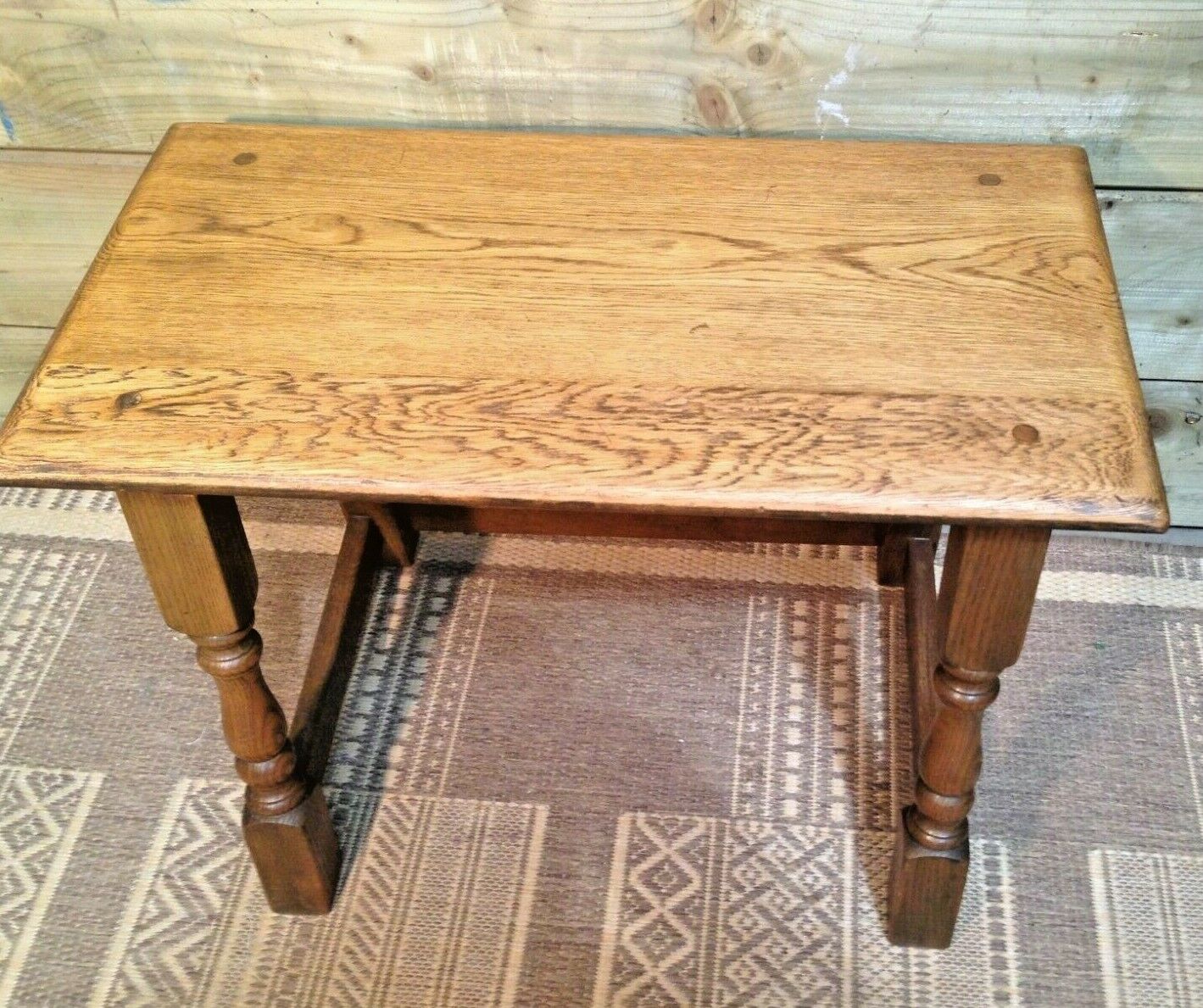Old Charm Solid Oak Vintage Nest Of Tables