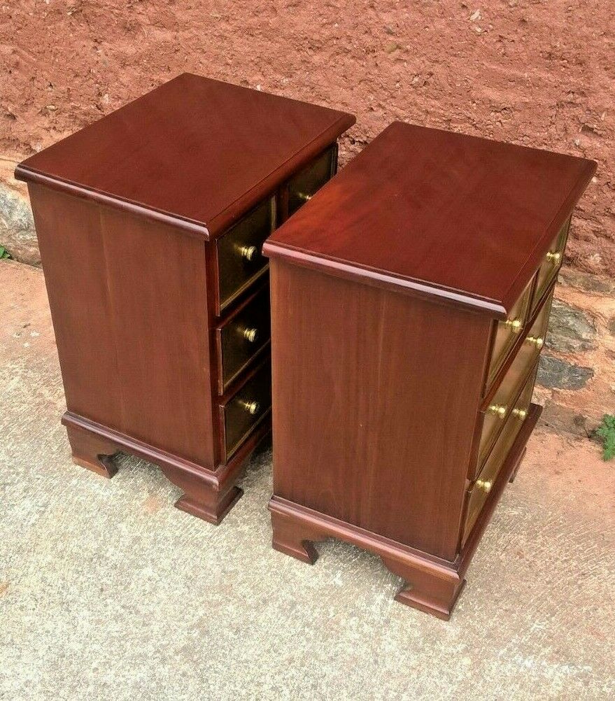 Pair Of Mahogany Bedside Chests Vintage Bedside Tables