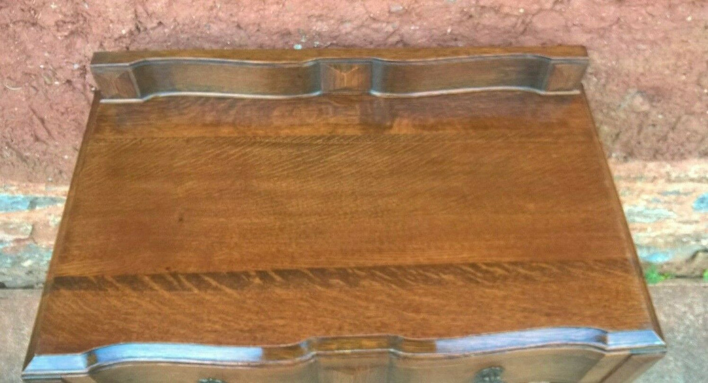 Superb Carved Oak Side Table / Vintage Writing Table