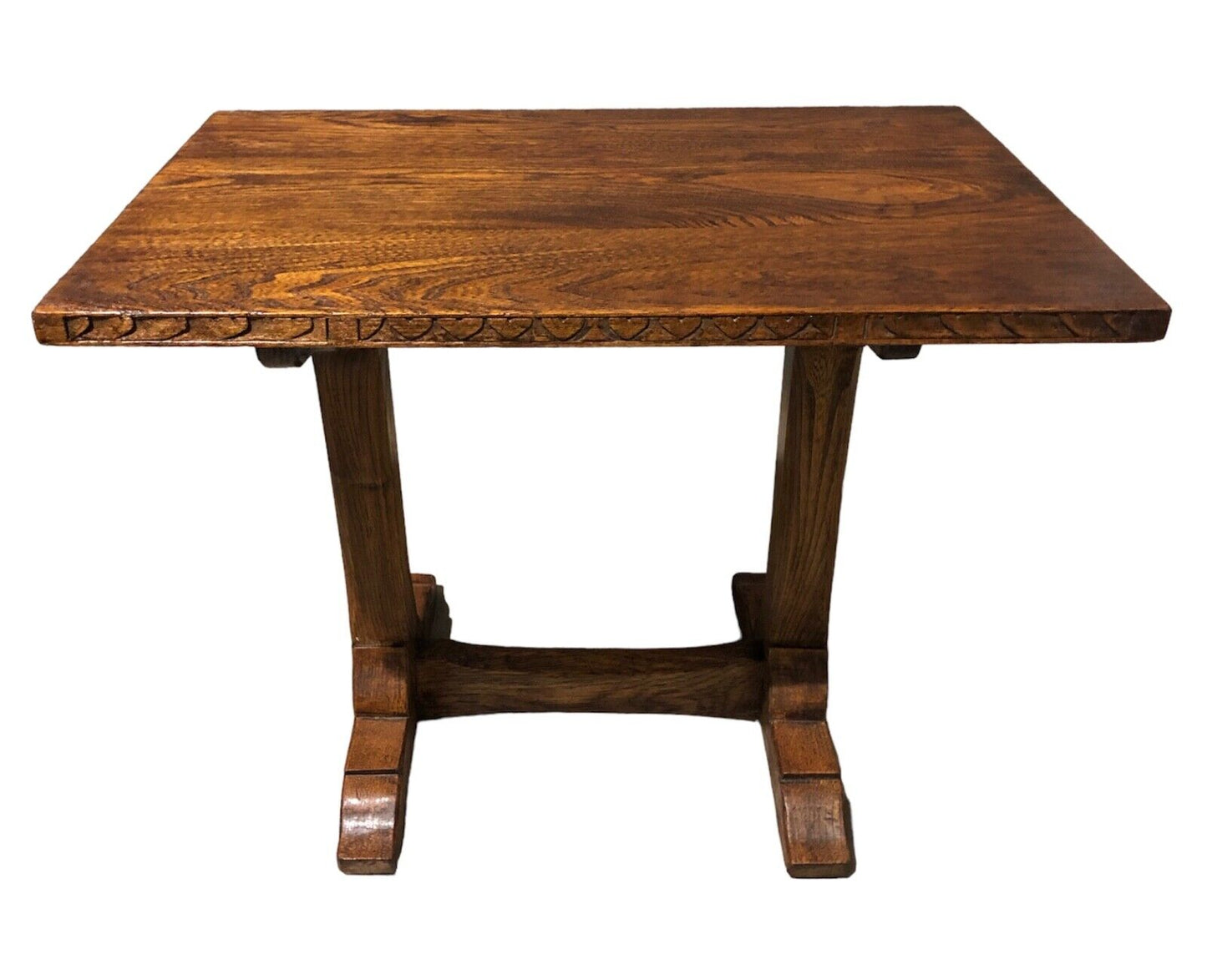 000885....Handsome Pair Of Oak Arts And Crafts Gothic Style Occasional Tables (sold )