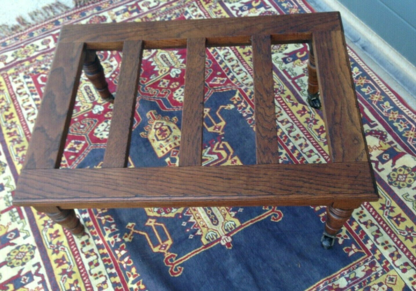 215....Antique Oak Luggage Stand / Antique Luggage Rack....SOLD !