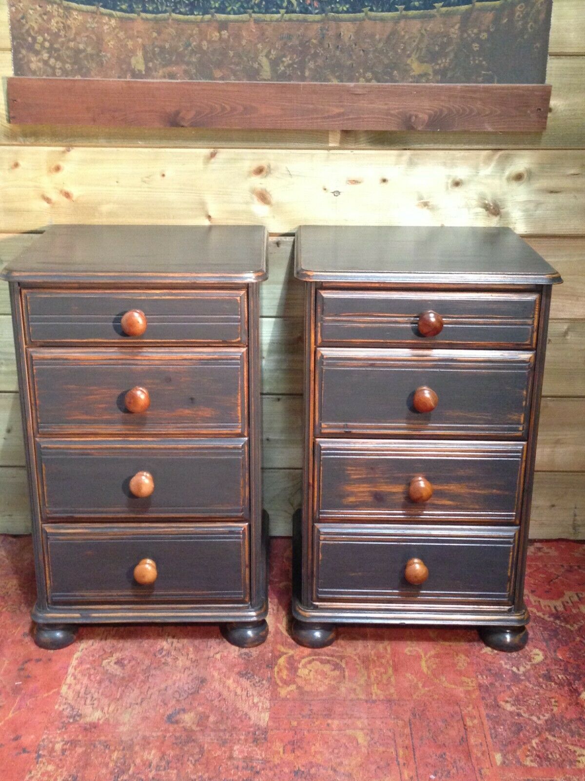238.....Handsome Vintage Bedside Chests / Pair Of Vintage Bedside Tables ( SOLD )