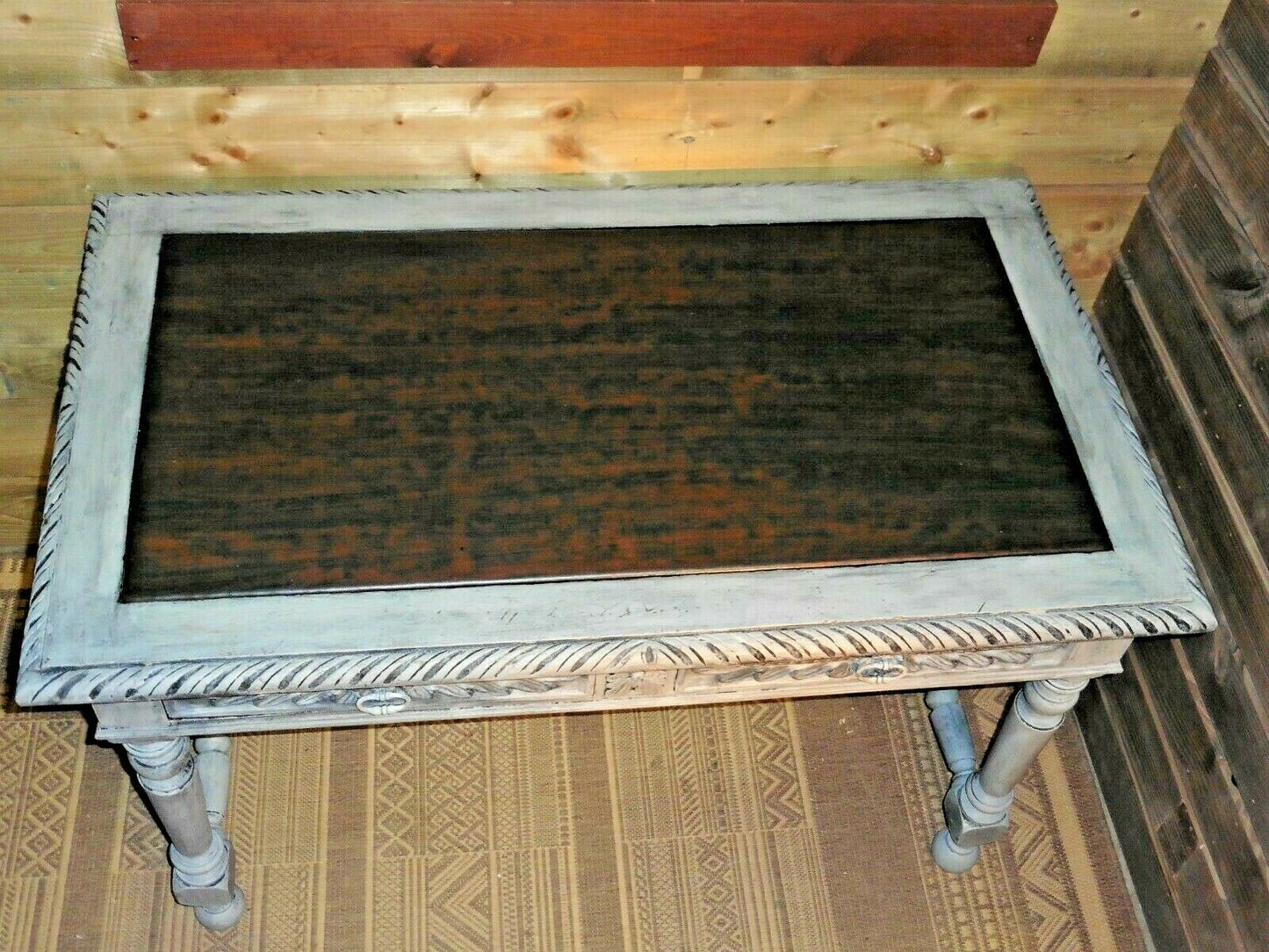 398......Stunning Antique Carved Oak Library Table / Antique Desk ( SOLD )