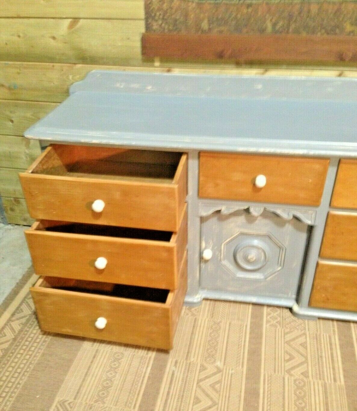 373.....Antique Country Pine Sideboard / Large Pine Dresser Base ( SOLD )