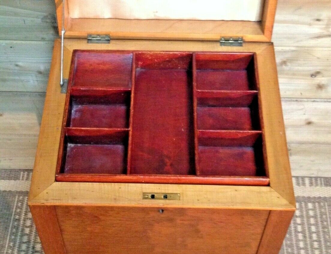 364.....Vintage Mahogany Workbox Sewing Cabinet ( SOLD )