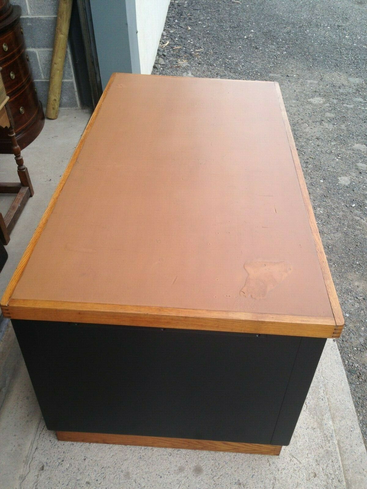 219.....Large Vintage Oak Desk / Industrial Style Desk