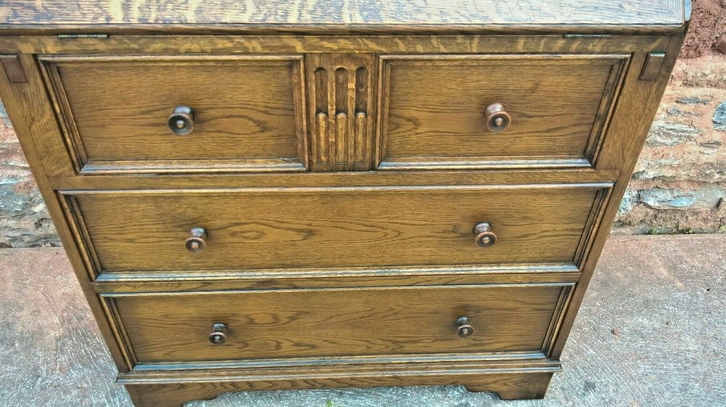 Vintage Oak Old Charm Style Bureau / Oak Desk