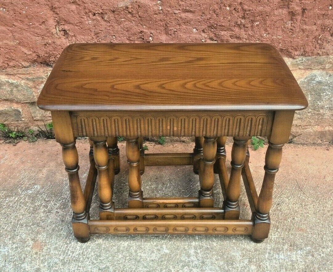 Nest Of Tables Made By Priory Furniture Vintage Nest Of Three Coffee Tables
