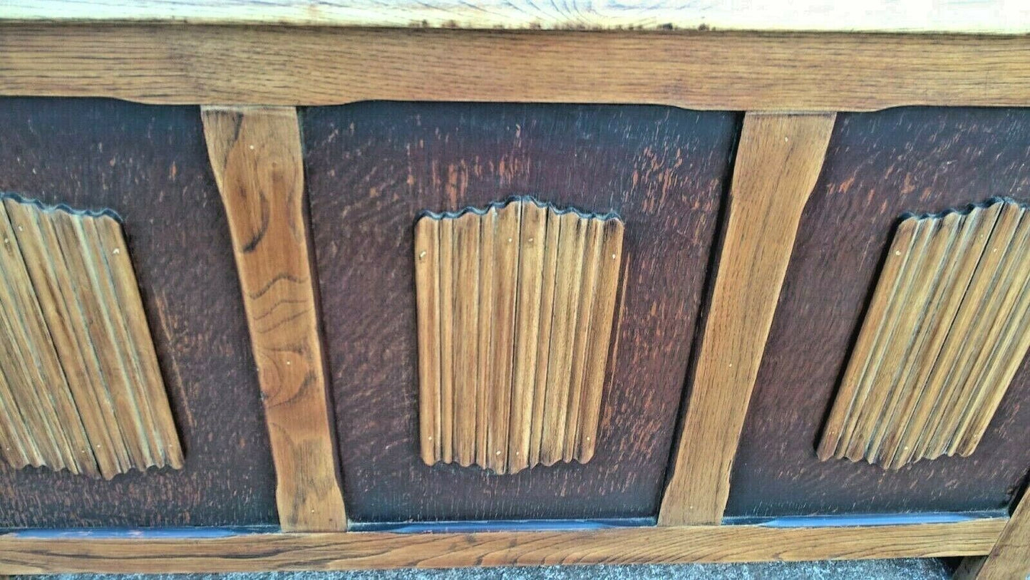 Vintage Oak Coffer / Linen Fold Blanket Box / Oak Chest