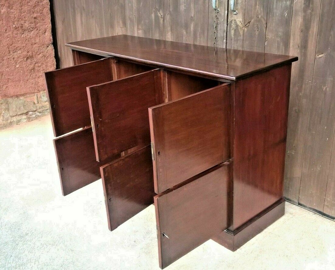 Antique Bank Of Cupboards Or Mahogany Lockers
