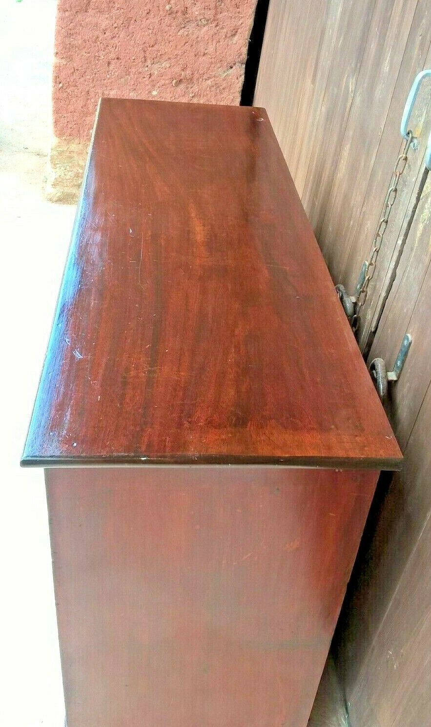 Antique Bank Of Cupboards Or Mahogany Lockers