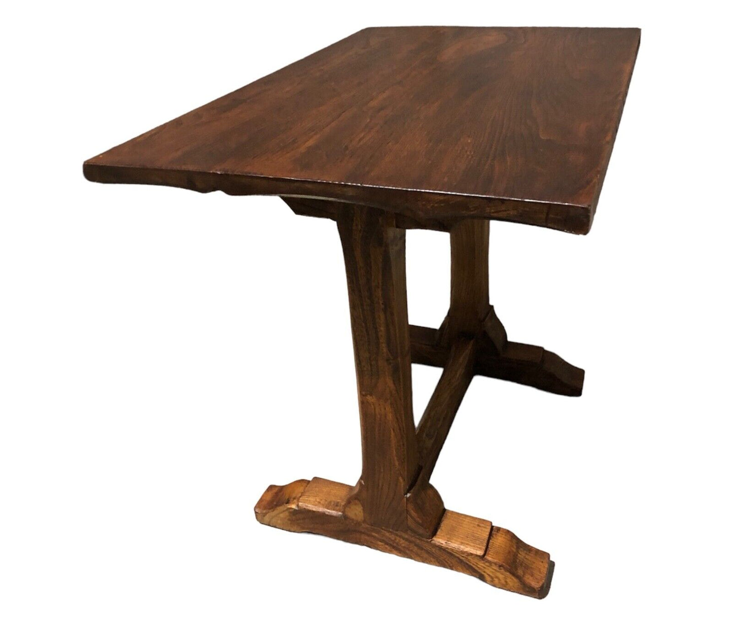 000885....Handsome Pair Of Oak Arts And Crafts Gothic Style Occasional Tables (sold )