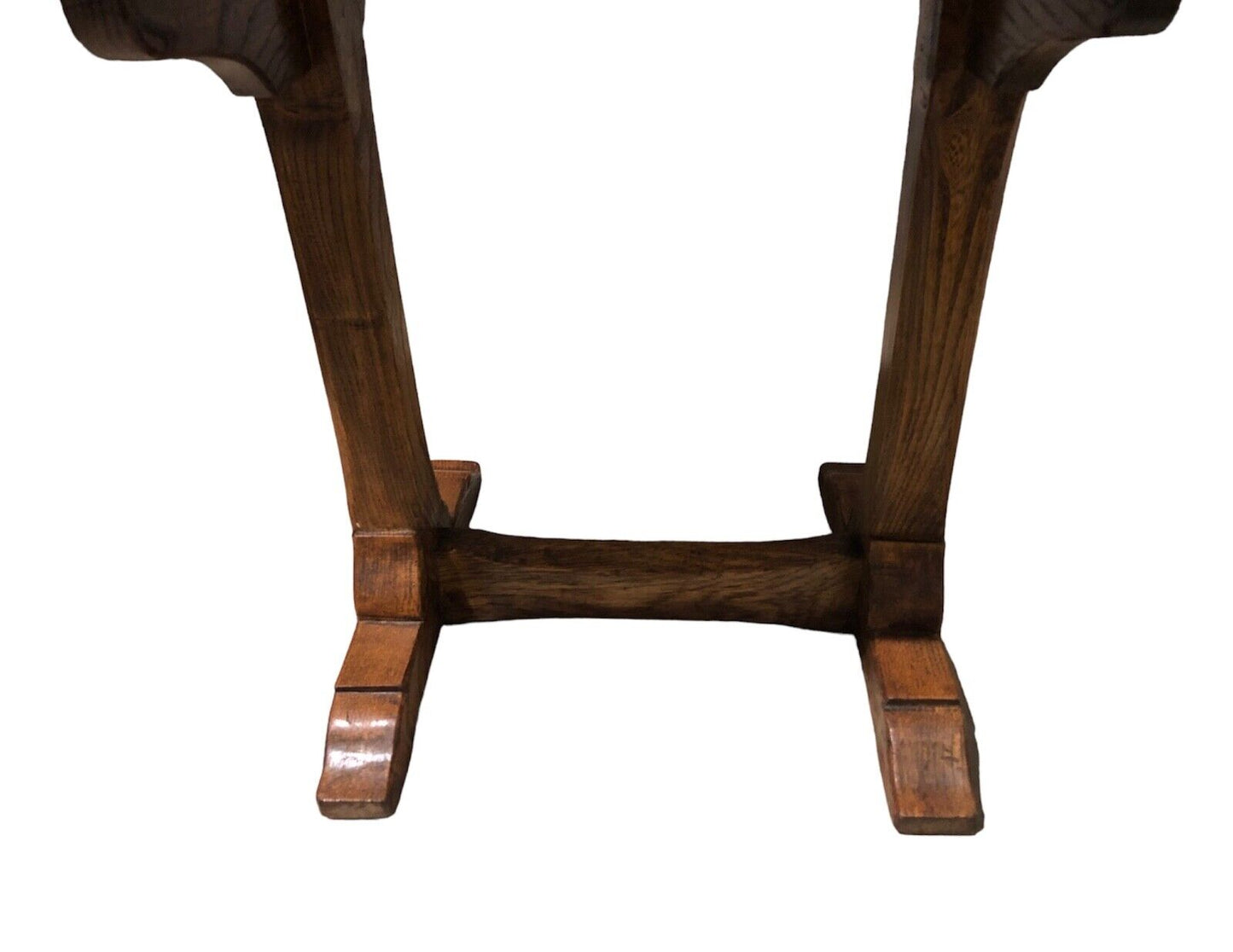 000885....Handsome Pair Of Oak Arts And Crafts Gothic Style Occasional Tables (sold )