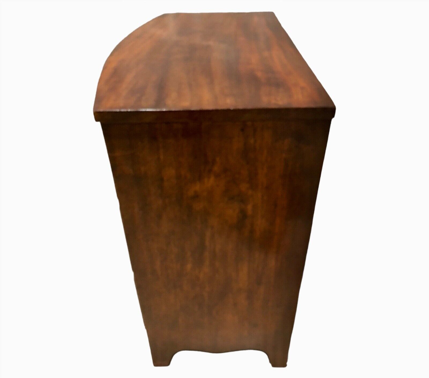 000884....Handsome Antique Regency Mahogany Bow Front Chest Of Drawers ( sold )