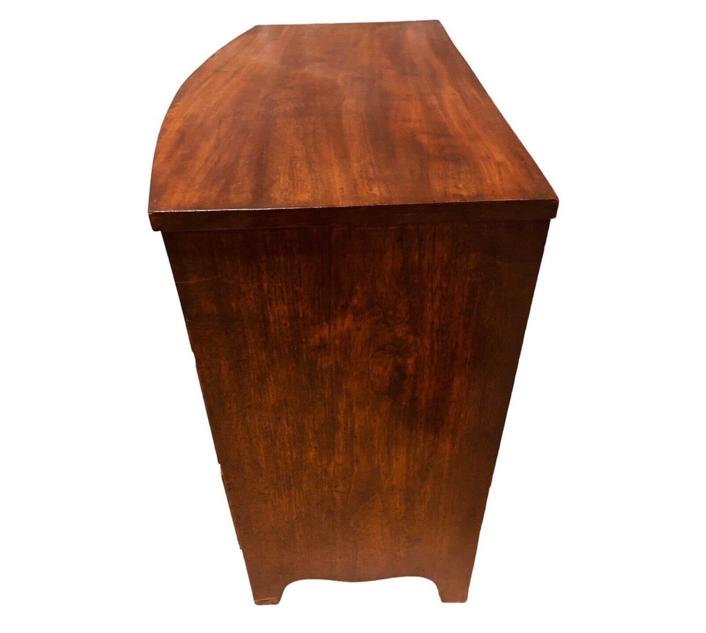 000884....Handsome Antique Regency Mahogany Bow Front Chest Of Drawers ( sold )