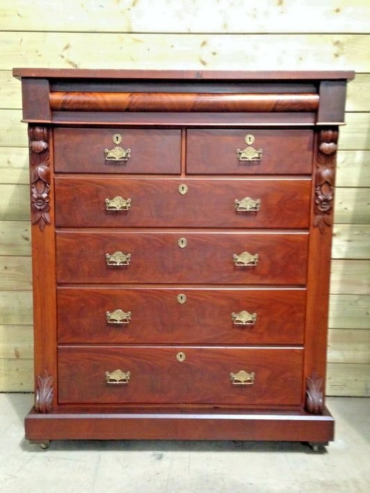 Magnificent Antique Mahogany Chest Of Drawers / Large Chest