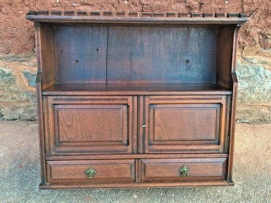 Arts And Crafts Antique Wall Cabinet / Antique Walnut Wall Cabinet