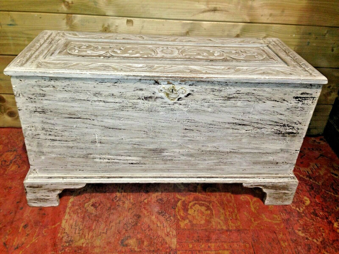 000968...Gorgeous Antique Carved Coffer / Smaller Antique Storage Chest (sold)