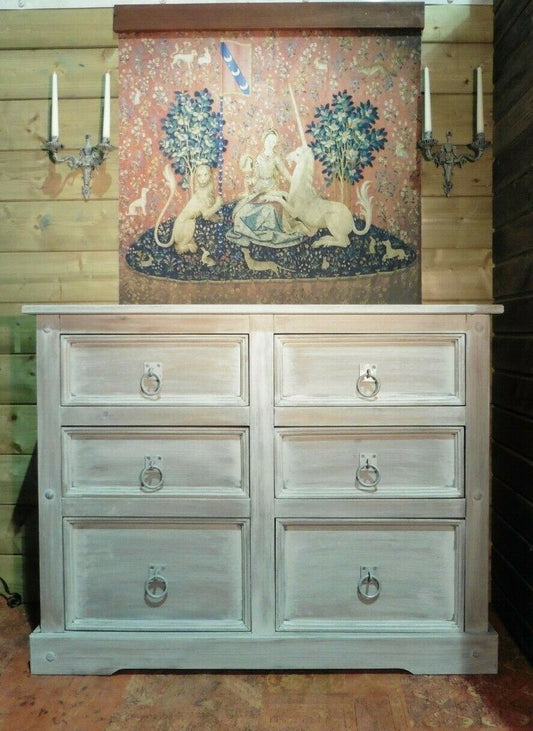 422.....Large Modern Upcycled Chest Of Drawers / Pine Bank Of Drawers