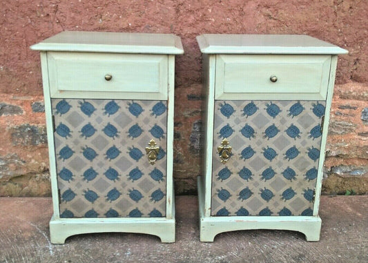 Pair Of Vintage Bedside Cabinets / Upcycled Bedside Tables