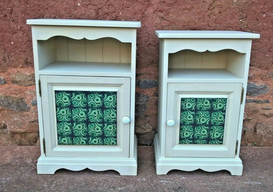 288.....Two Upcycled Bedside Cabinets / Matched Pair Of Bedside Cupboards ( SOLD )