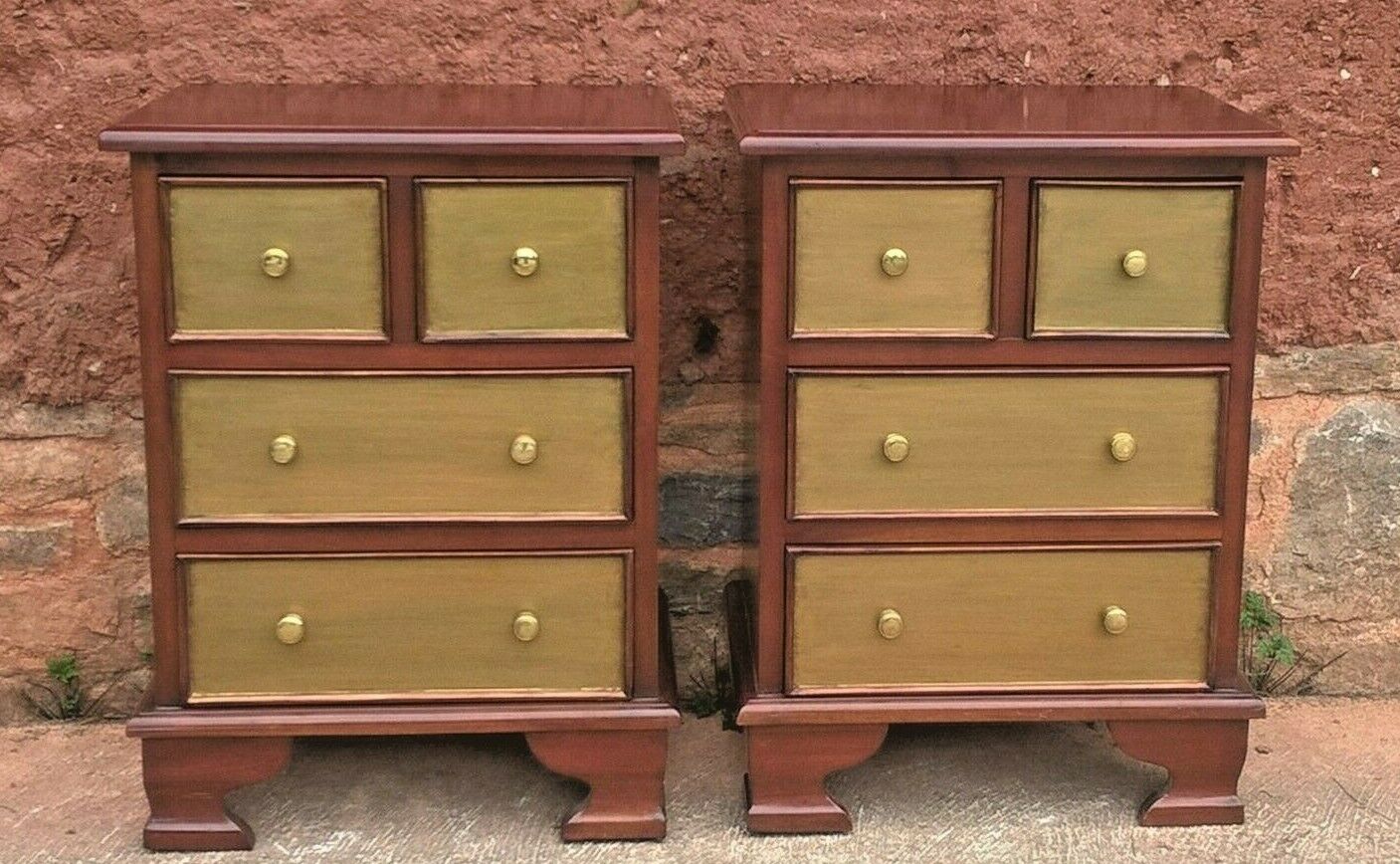 Pair Of Mahogany Bedside Chests Vintage Bedside Tables