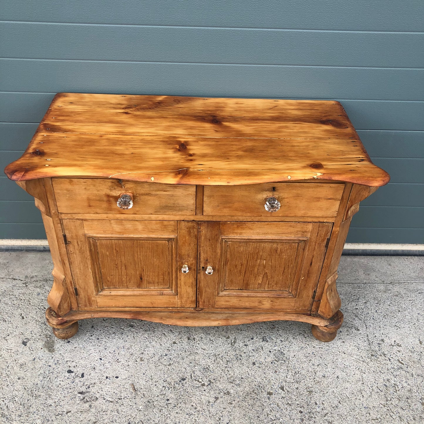 Antique Small Pine Sideboard / Stripped Pine Cupboard ( SOLD )