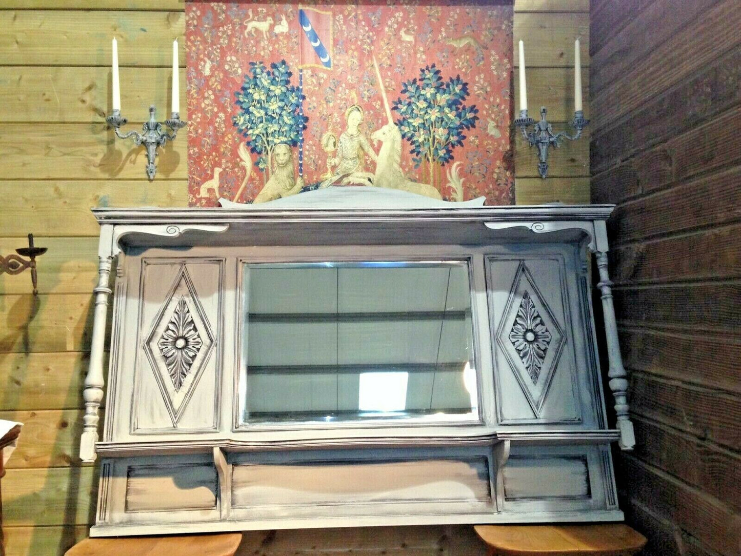 421.....Stunning Vintage Overmantel Mirror / Overmantle Mirror ( SOLD )