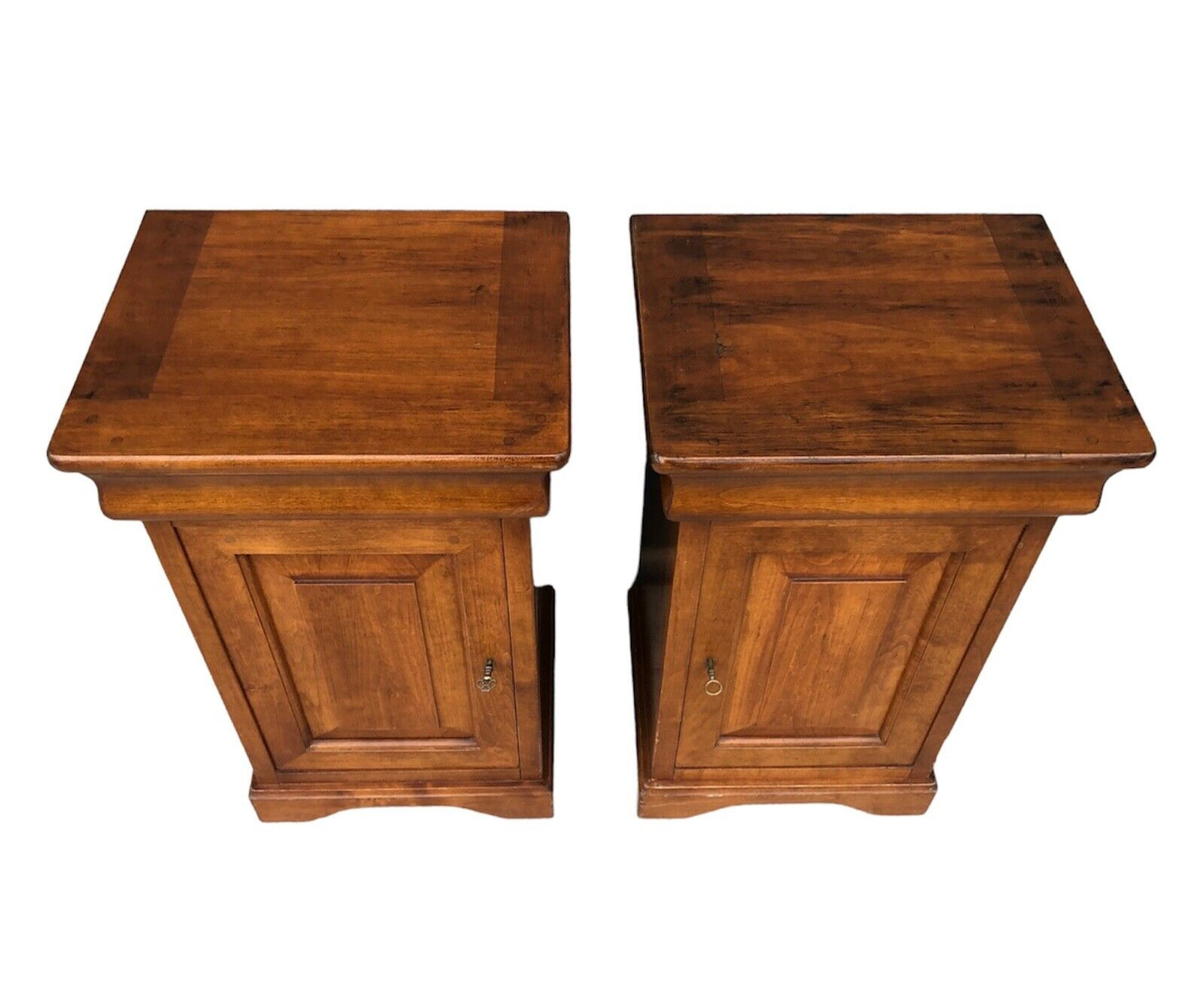 000899....Handsome Pair Of Cherrywood Bedside Tables / Bedside Cabinets ( sold )