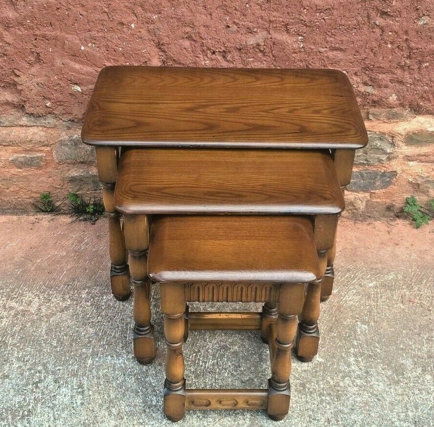Nest Of Tables Made By Priory Furniture Vintage Nest Of Three Coffee Tables
