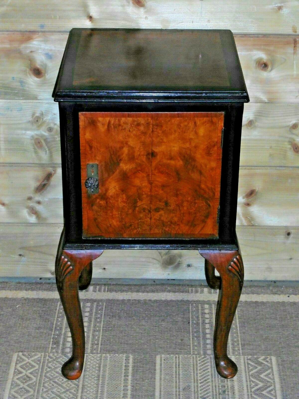 403.....Attractive Vintage Walnut Bedside Cabinet / Vintage Bedside Table ( SOLD )