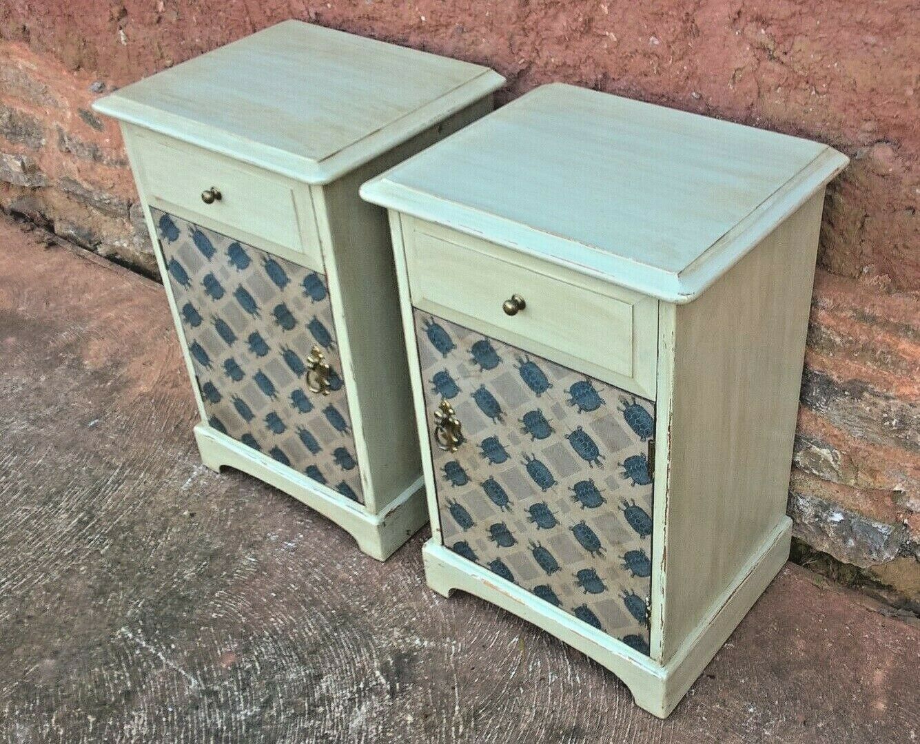 Pair Of Vintage Bedside Cabinets / Upcycled Bedside Tables