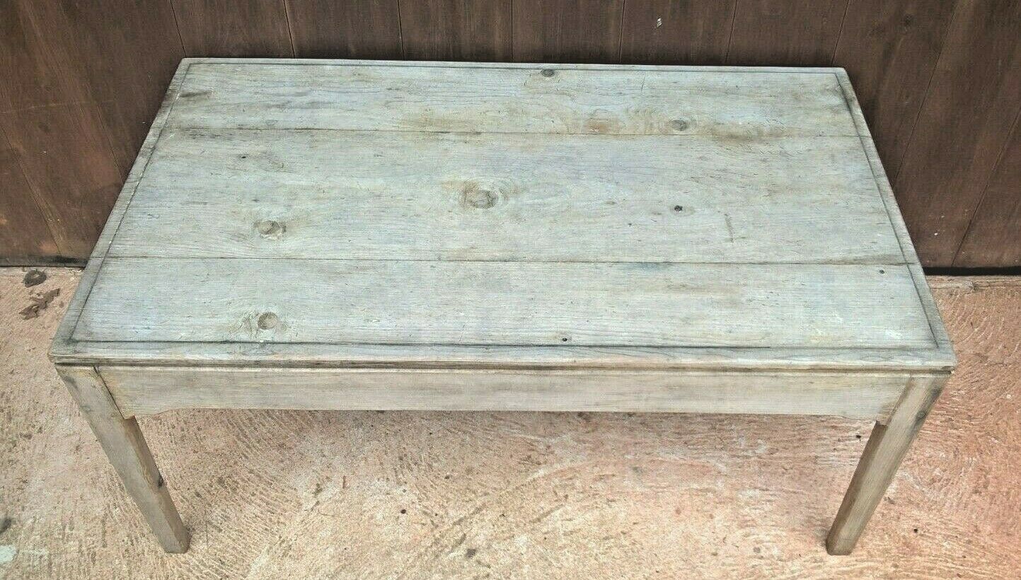 Lovely Faded Sun Bleached Pine Coffee Table / Retro Table