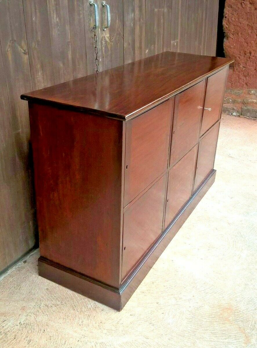 Antique Bank Of Cupboards Or Mahogany Lockers