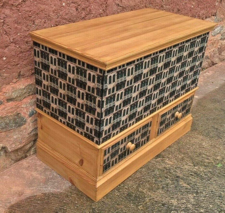 015.....Upcycled Pine Storage Chest With Two Drawers