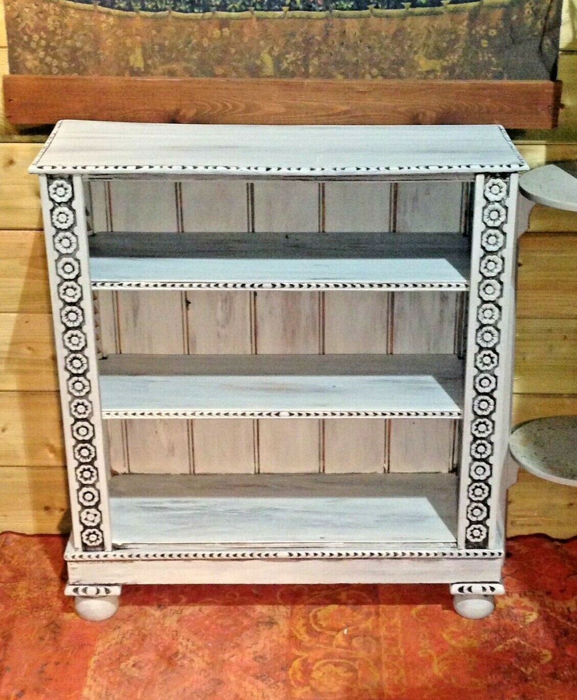 414.....Stunning Carved Oak Bookcase / Antique Oak Bookshelves