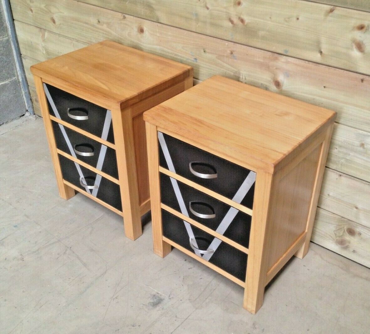 359.....Pair Of Bedside Chests, Bedside Cabinets Refinished In Art Deco Style ( SOLD )