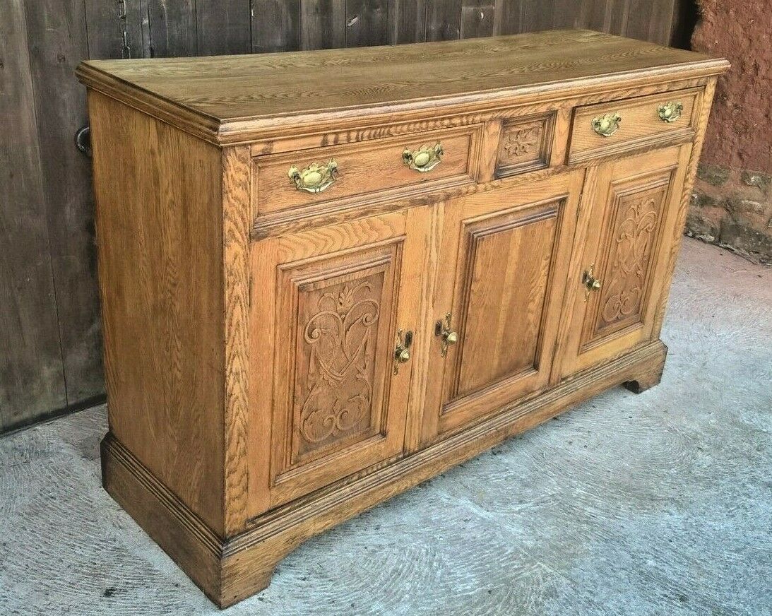 Art Nouveau Solid Oak Sideboard...Stripped Oak Sideboard