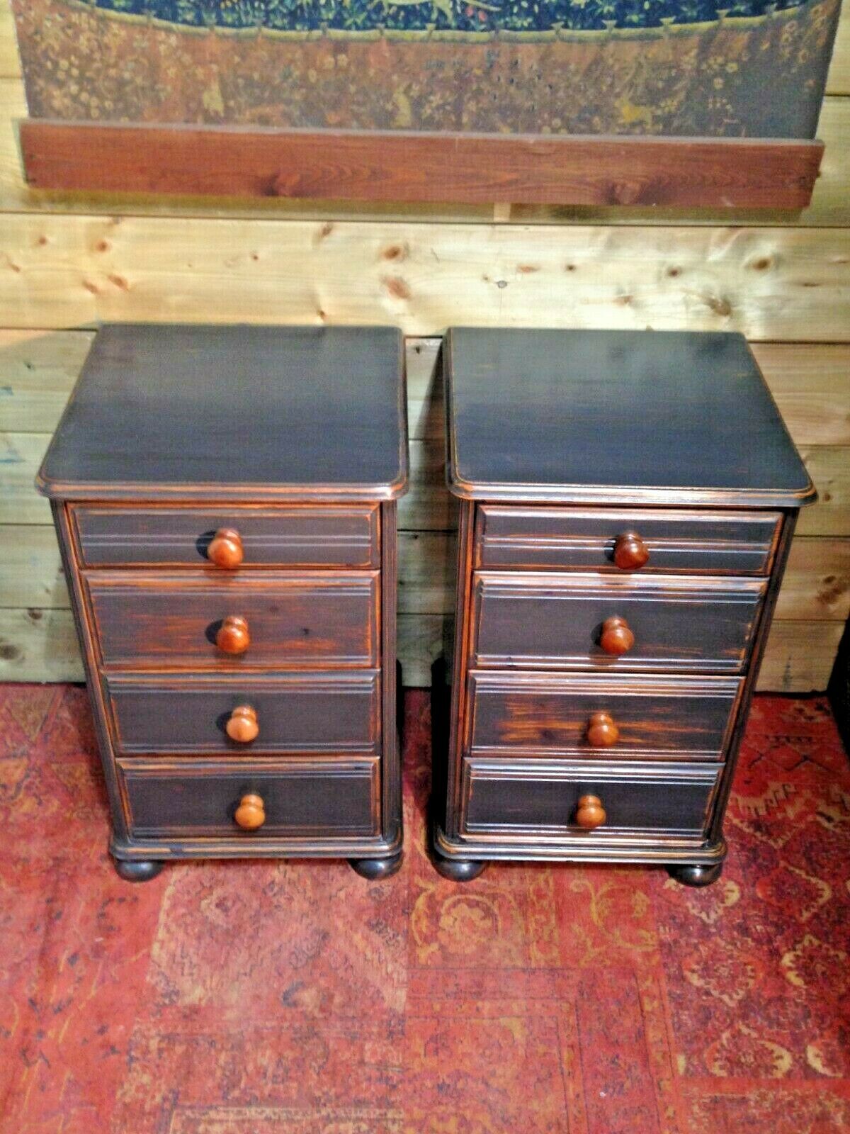238.....Handsome Vintage Bedside Chests / Pair Of Vintage Bedside Tables ( SOLD )