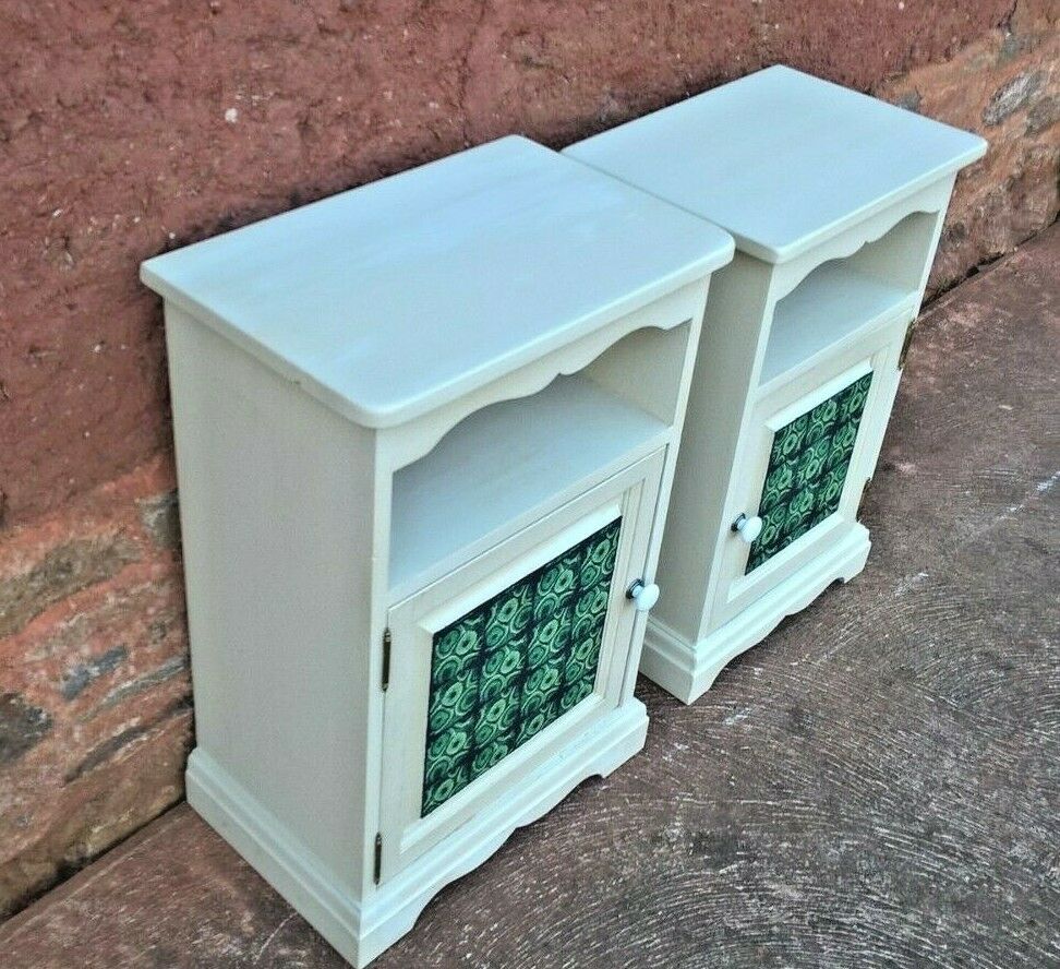 288.....Two Upcycled Bedside Cabinets / Matched Pair Of Bedside Cupboards ( SOLD )