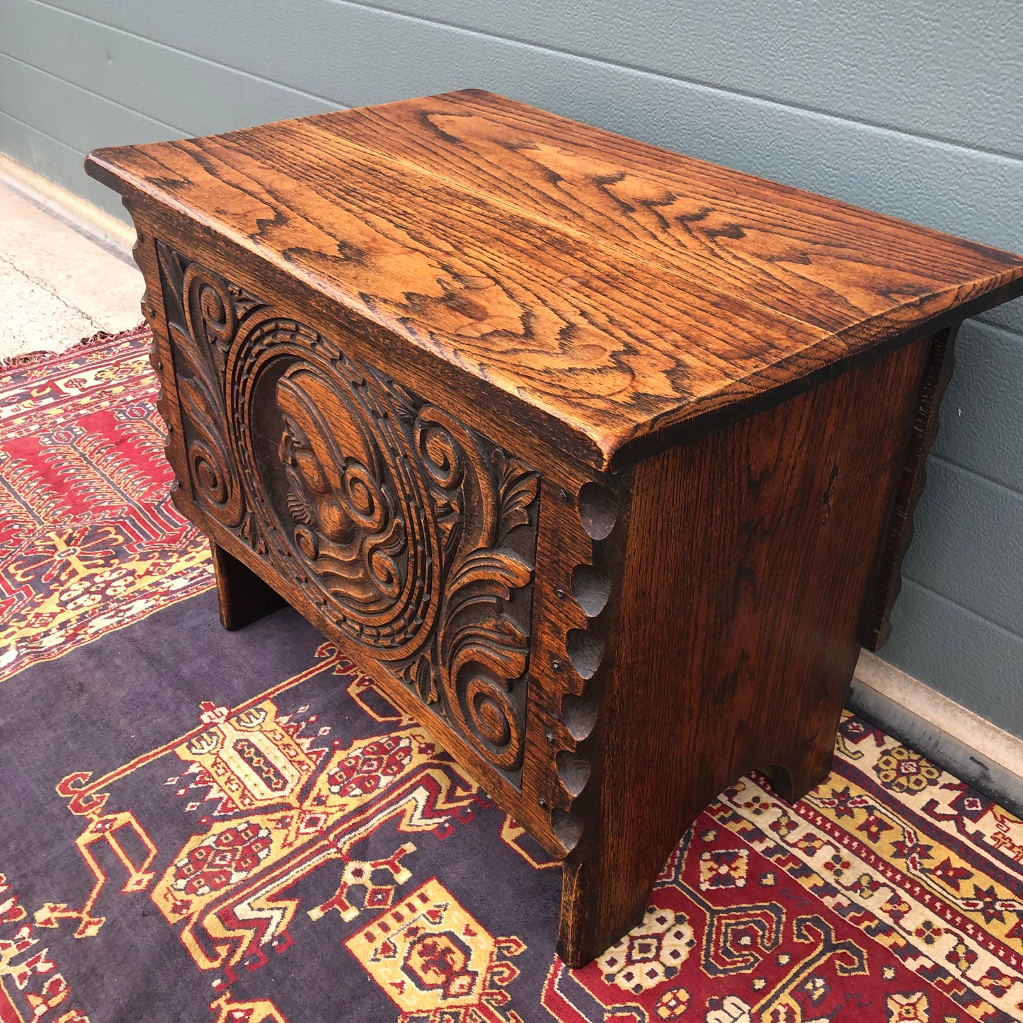 Gorgeous Carved Oak Small Chest / Vintage Carved Box ( SOLD )