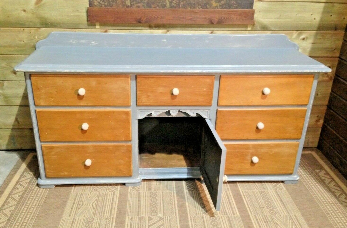 373.....Antique Country Pine Sideboard / Large Pine Dresser Base ( SOLD )