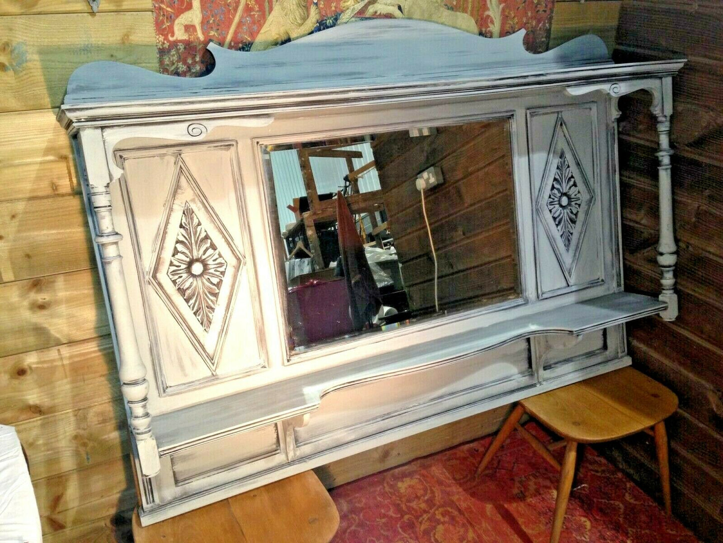 421.....Stunning Vintage Overmantel Mirror / Overmantle Mirror ( SOLD )